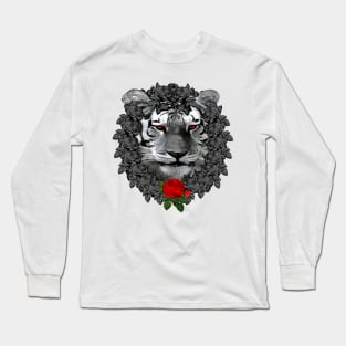 Tiger Red Rose Wreath Long Sleeve T-Shirt